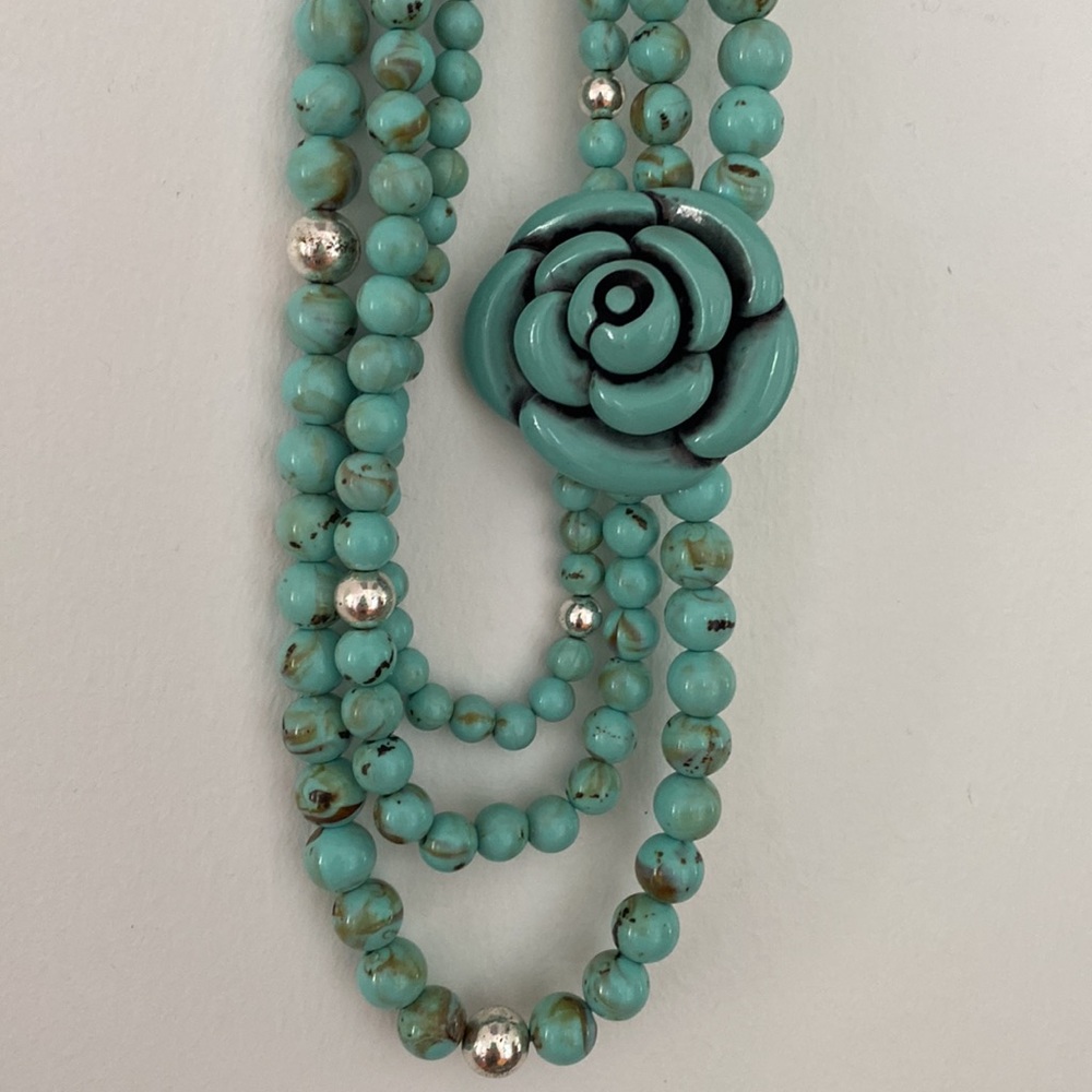 Multistrand Turquoise Statement Necklace - image 4